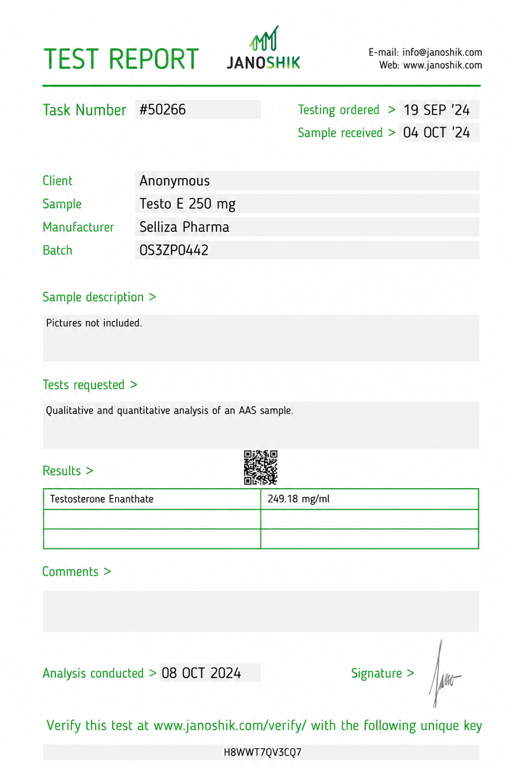 Testo E Selliza Pharma Testosterone Enanthate..