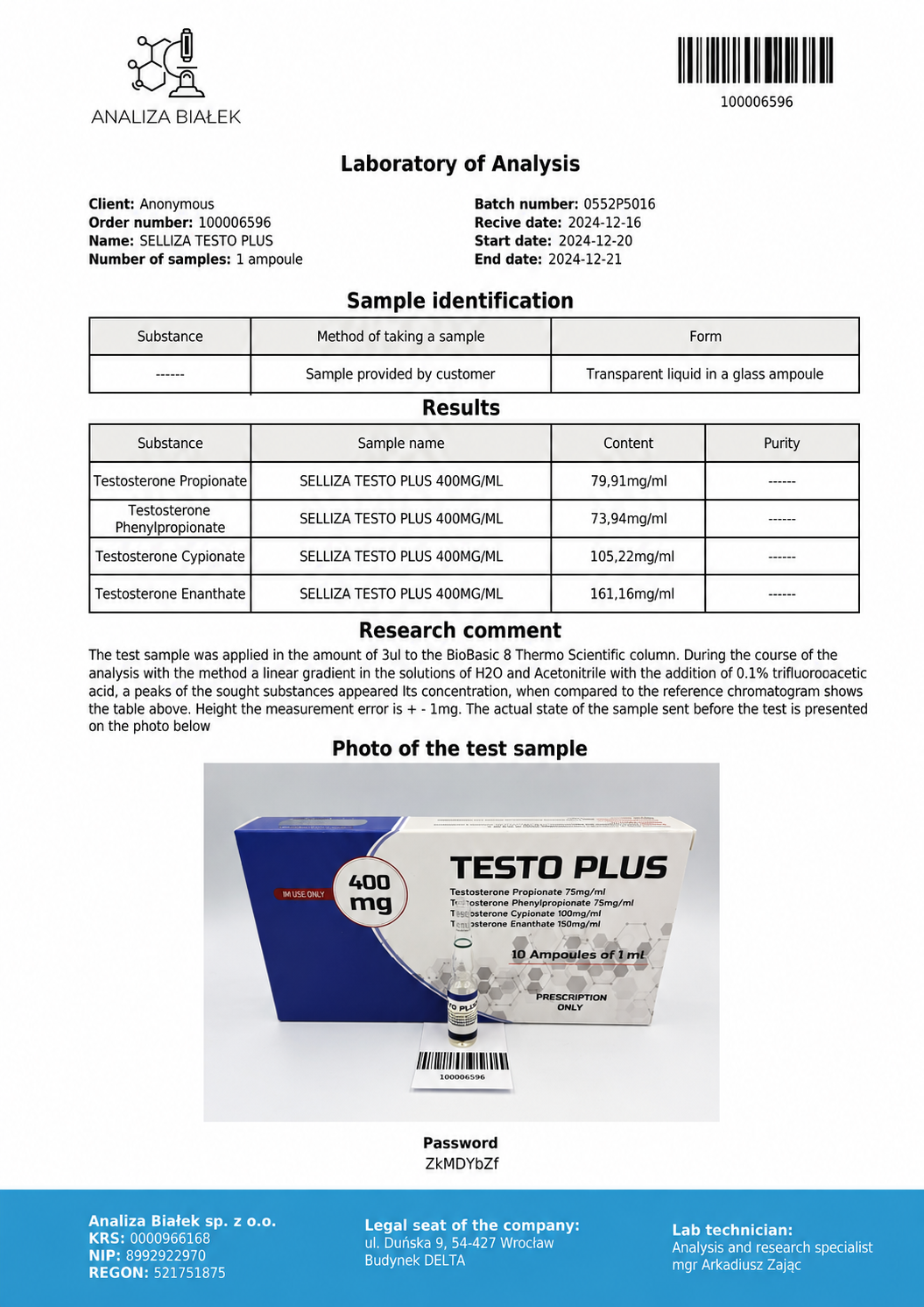 Testo Plus Selliza Pharma.