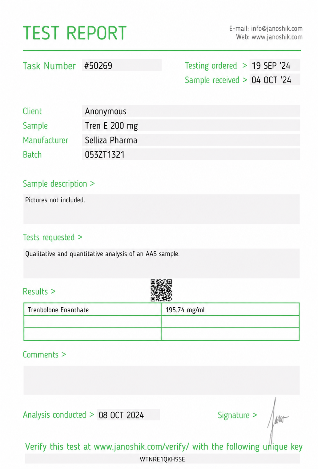 Tren E Selliza Pharma Trenbolone Enanthate.